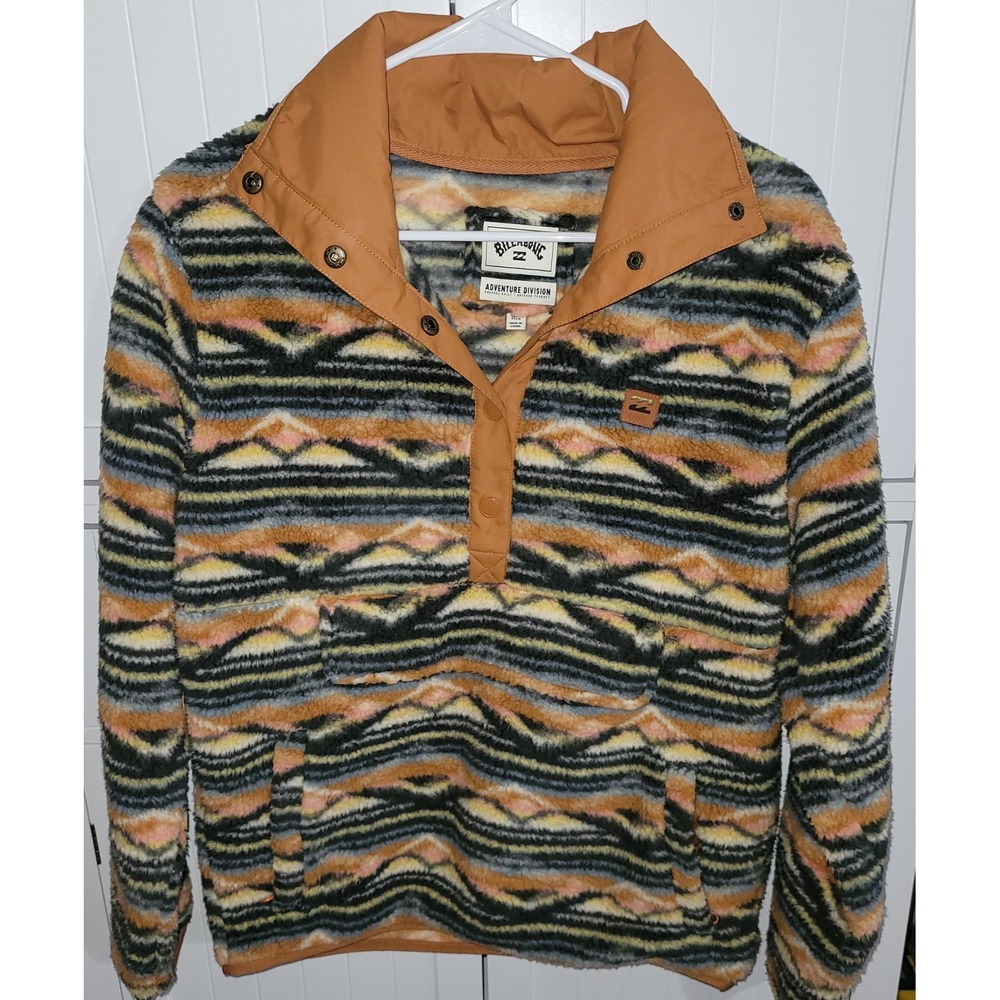 Billabong Adventure Division Sherpa Fleece Pullover Aztec Geometric Small